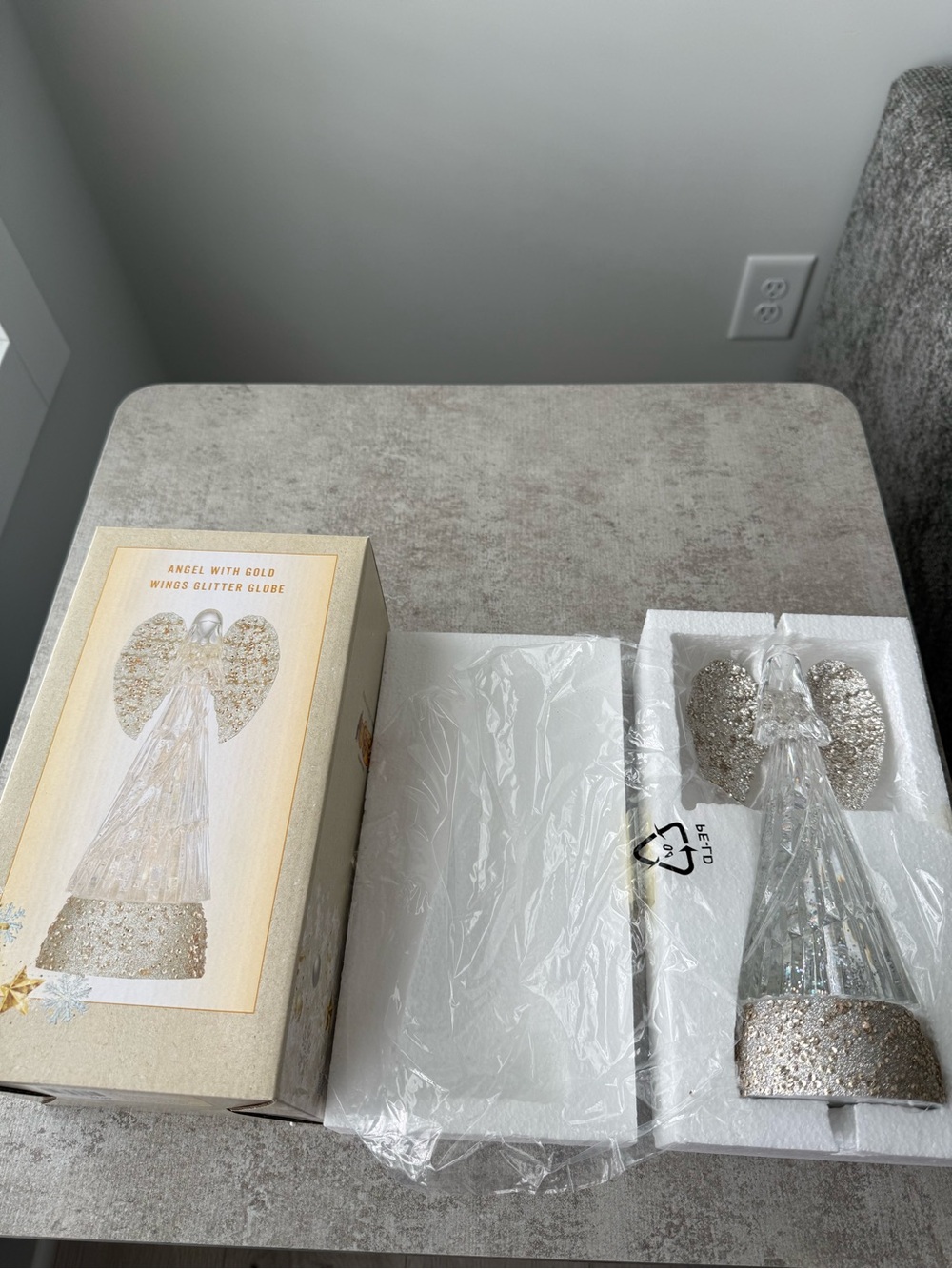 Cracker Barrel Clear and Silver Sequin Glass Angel Holiday Decor - Picture 5 of 8